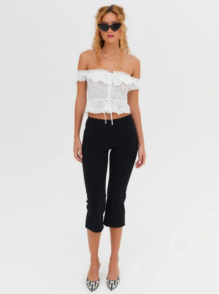 Women Tops For Love and Lemons Marlowe OffShoulder Top White Women Tops For Love and Lemons Marlowe OffShoulder Top White