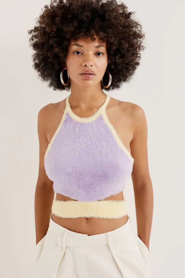 Women Tops For Love and Lemons Maureen Cut Out Top Purple