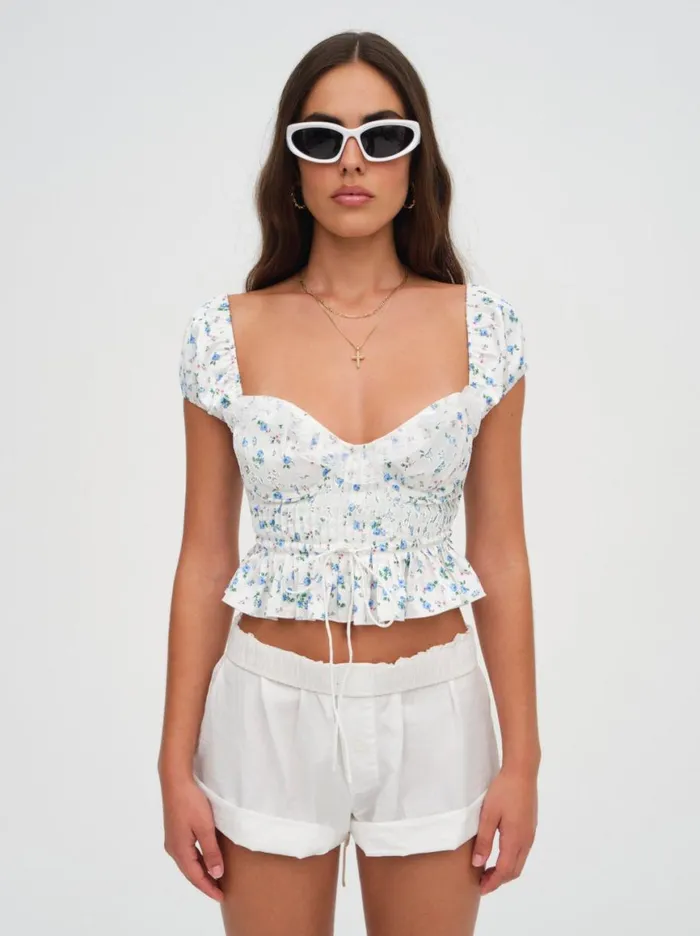 Women Tops For Love and Lemons Opal Floral Blouse Ivory Women Tops For Love and Lemons Opal Floral Blouse Ivory