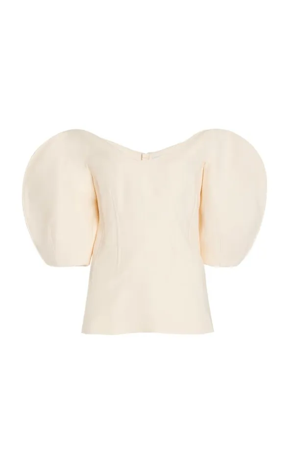 Women Tops Gabriela Hearst Bartlet Top In Ivory Wool Silk Cady