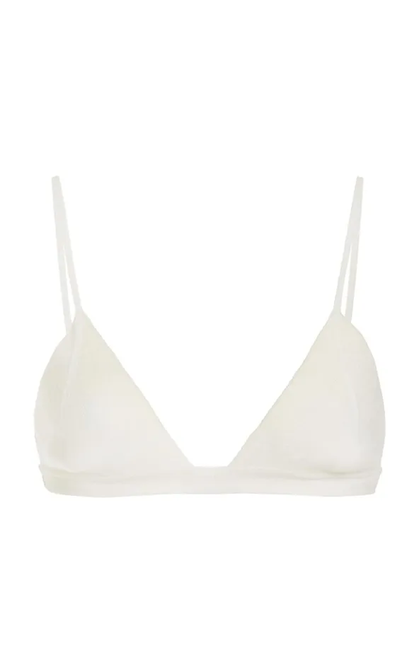 Women Tops Gabriela Hearst Chevier Knit Bra In Ivory Merino Wool