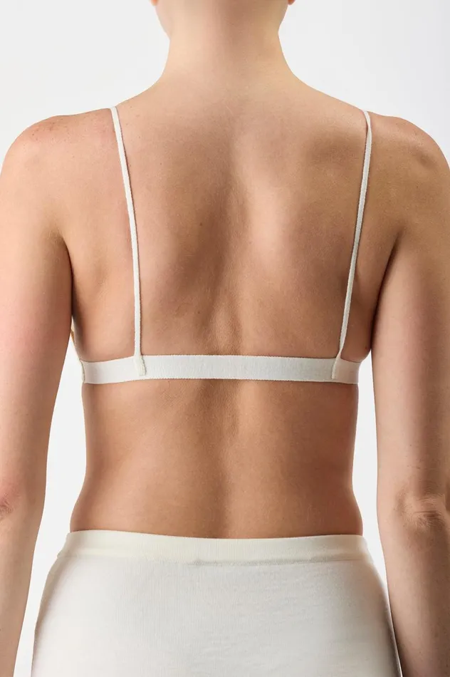 Women Tops Gabriela Hearst Chevier Knit Bra In Ivory Merino Wool