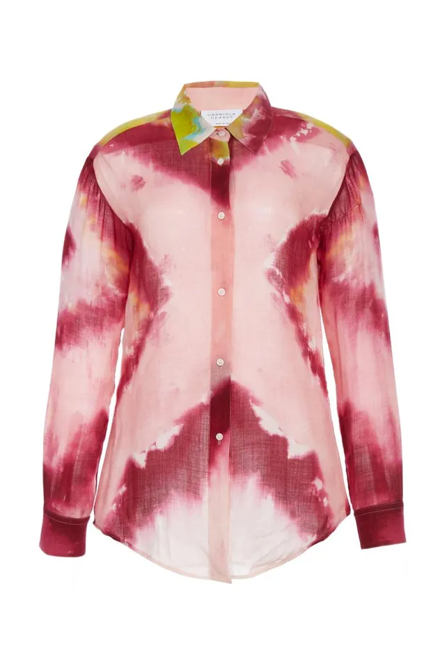 Women Tops Gabriela Hearst Ferrara Shirt In Multi Tie Dye Cashmere