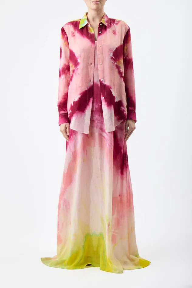 Women Tops Gabriela Hearst Ferrara Shirt In Multi Tie Dye Cashmere