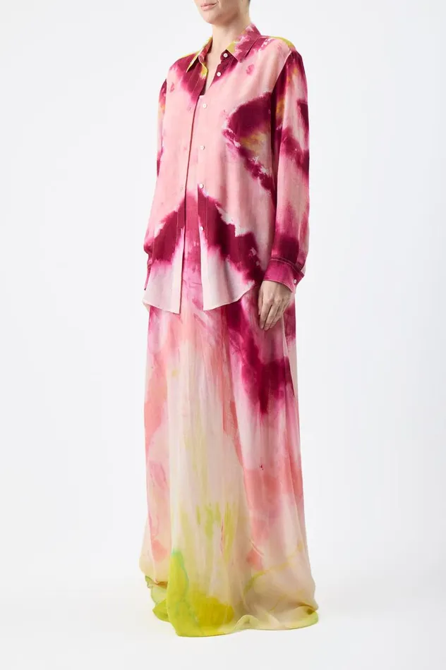 Women Tops Gabriela Hearst Ferrara Shirt In Multi Tie Dye Cashmere