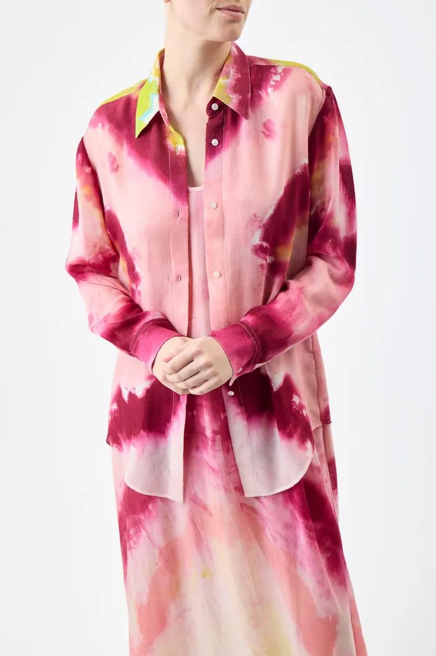 Women Tops Gabriela Hearst Ferrara Shirt In Multi Tie Dye Cashmere