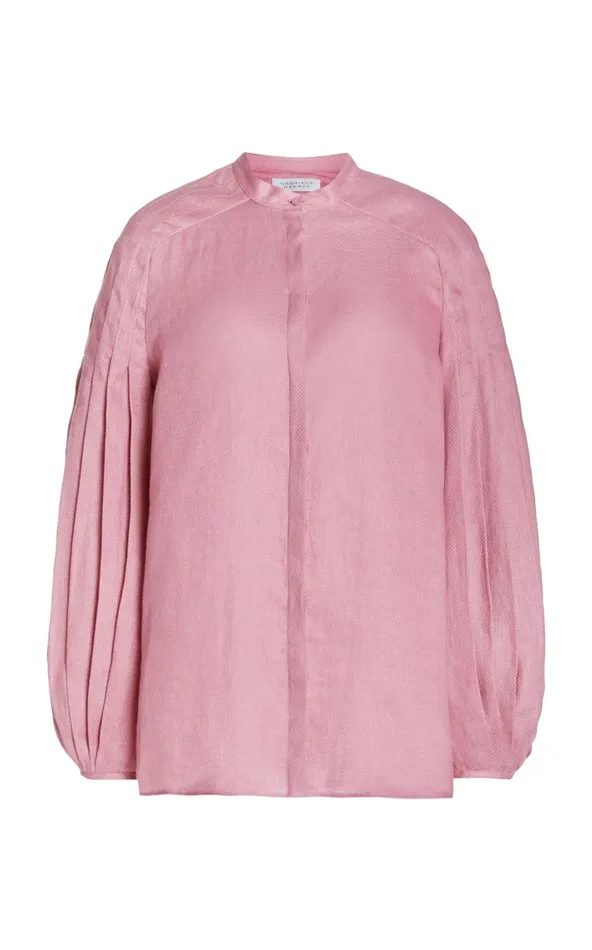 Women Tops Gabriela Hearst Laetitia Blouse In Rose Quartz Linen