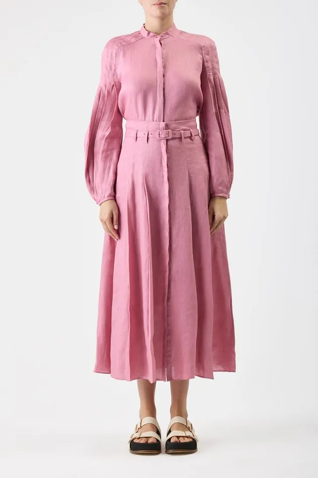 Women Tops Gabriela Hearst Laetitia Blouse In Rose Quartz Linen
