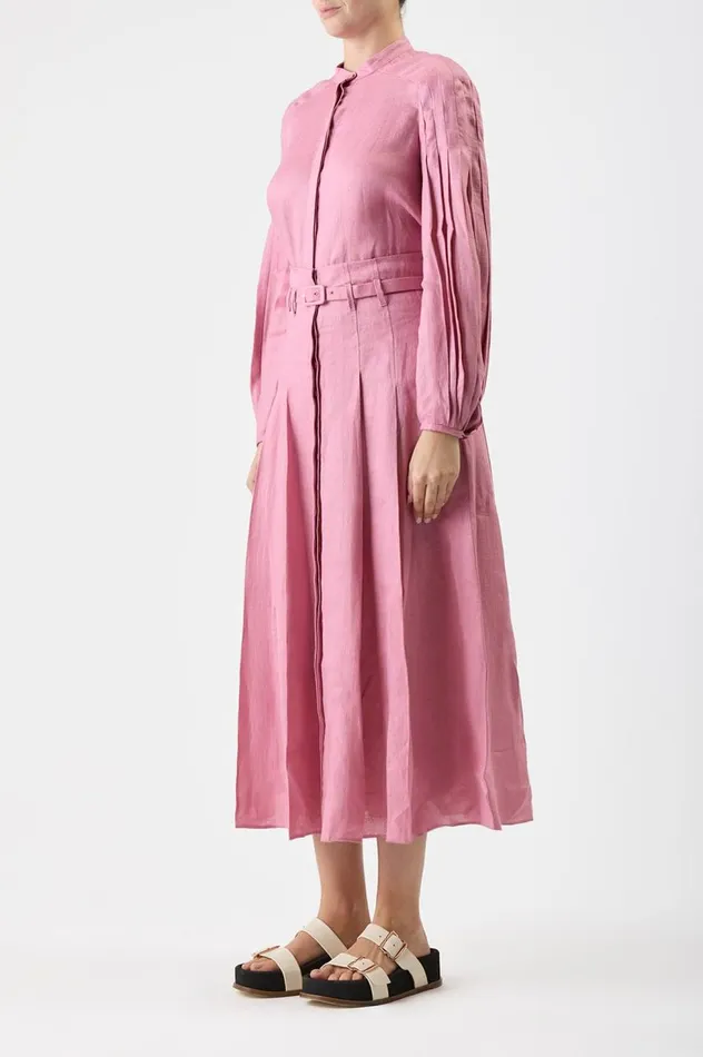 Women Tops Gabriela Hearst Laetitia Blouse In Rose Quartz Linen