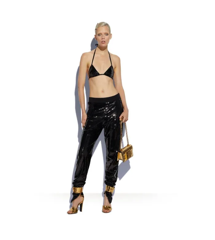 Women Tops Tom Ford Liquid Sequins Bra Black Women Tops Tom Ford Liquid Sequins Bra Black