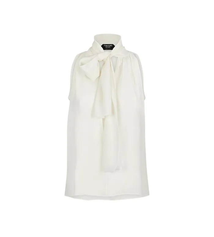 Women Tops Tom Ford Silk Georgette Top Chalk