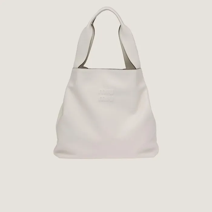 Women Totes Miu Miu Leather Hobo Bag White
