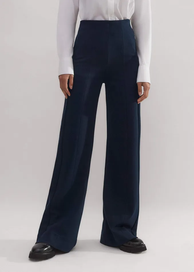 Women Travel Tailoring Kick Flare Pant Navy MEEM