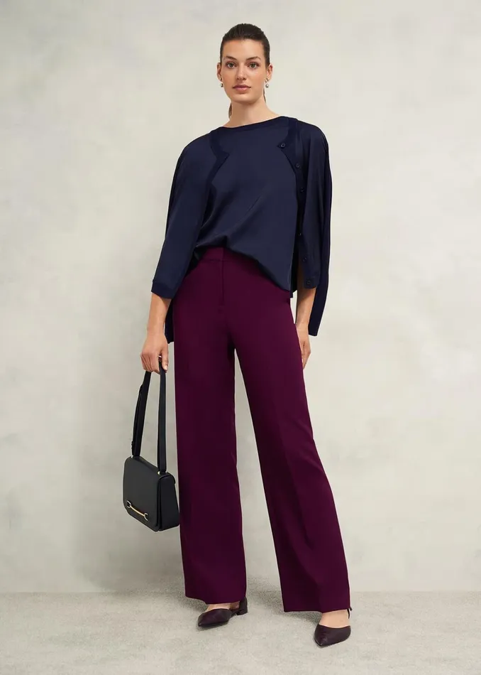 Women Trina Woven Front Cardigan Hobbs Navy Hobbs Jumpers and Cardigans