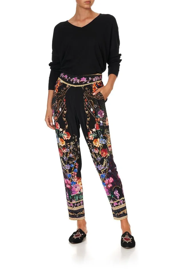Women Trousers and Leggings Camilla Harem Pants With Front Pleats Blushing Manor