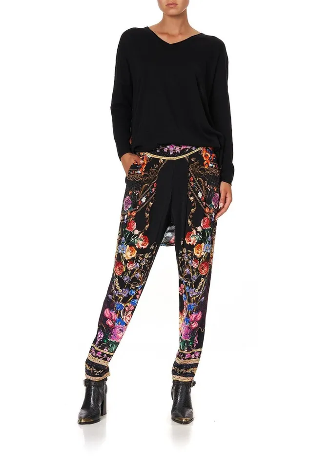 Women Trousers and Leggings Camilla Harem Pants With Front Pleats Blushing Manor