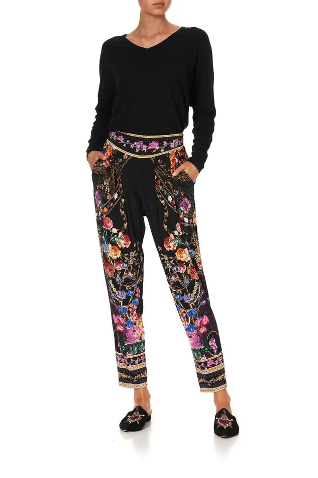 Women Trousers and Leggings Camilla Harem Pants With Front Pleats Blushing Manor
