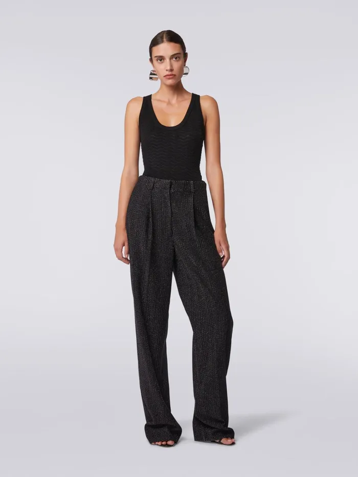 Women Trousers In Lam Viscose Blend Black Missoni Trousers