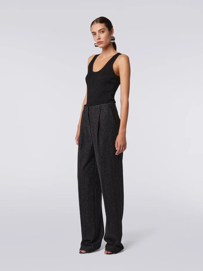 Women Trousers In Lam Viscose Blend Black Missoni Trousers
