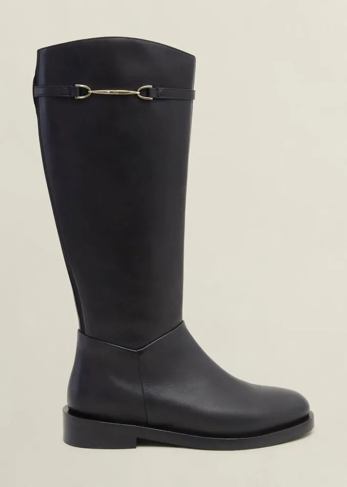 Women Uma Leather Knee Boots Black Hobbs Boots