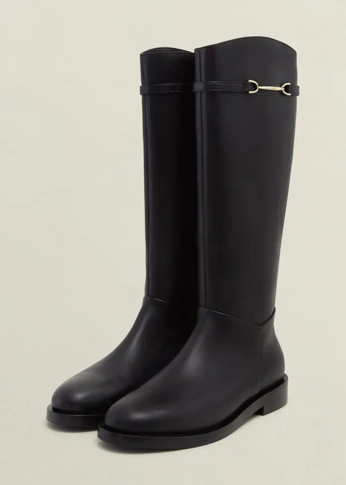 Women Uma Leather Knee Boots Black Hobbs Boots