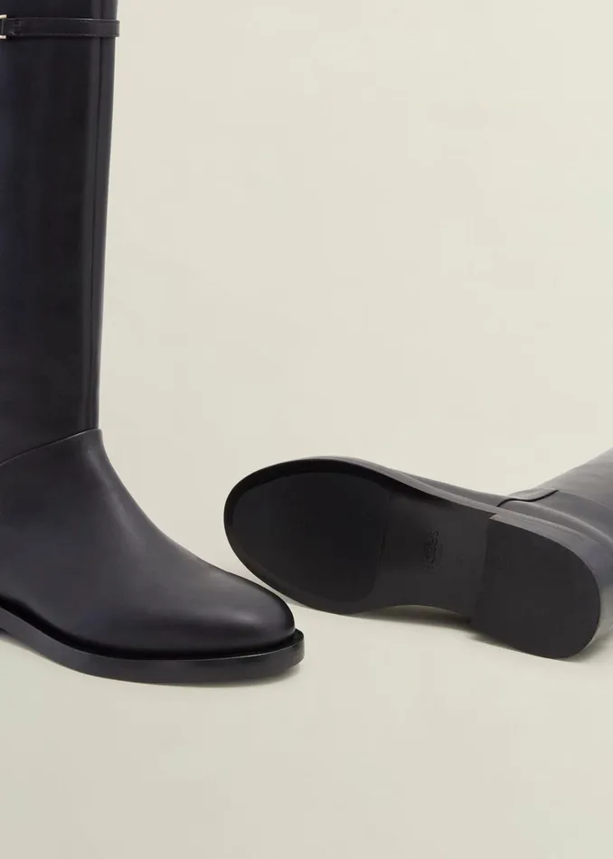 Women Uma Leather Knee Boots Black Hobbs Boots