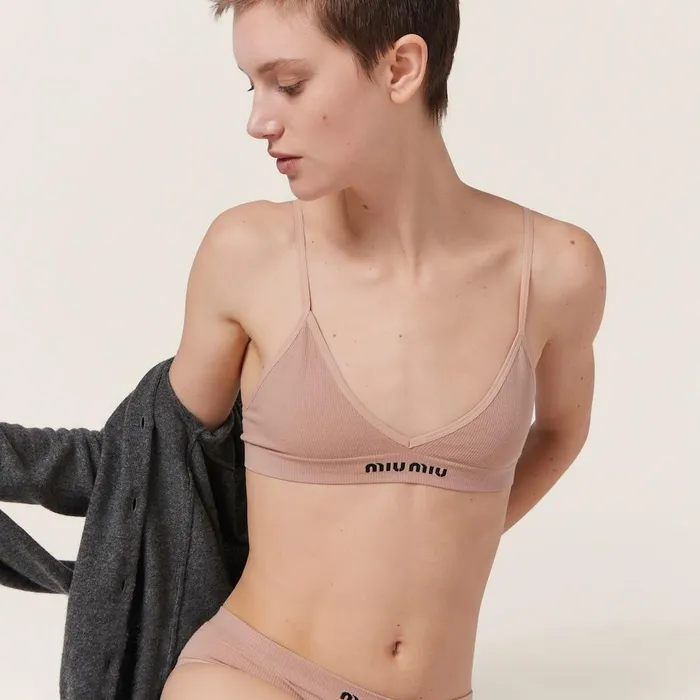 Women Underwear And Beachwear Miu Miu Seamless Bra Nude Beige Women Underwear And Beachwear Miu Miu Seamless Bra Nude Beige