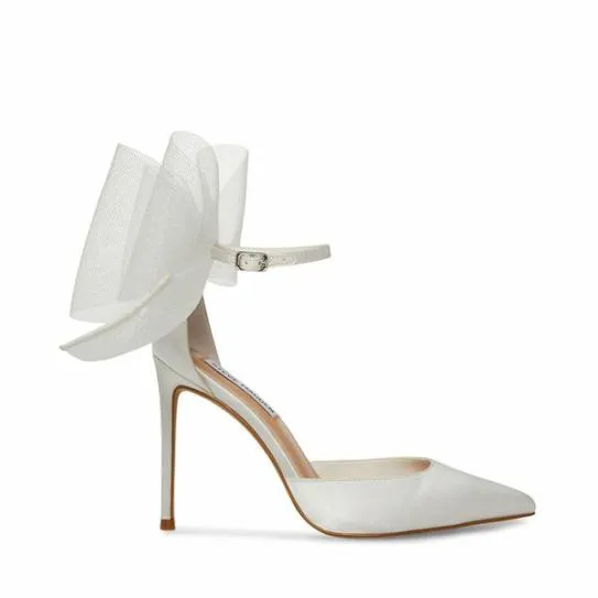 Women VALENTEEN WHITE SATIN White Satin Steve Madden Heels