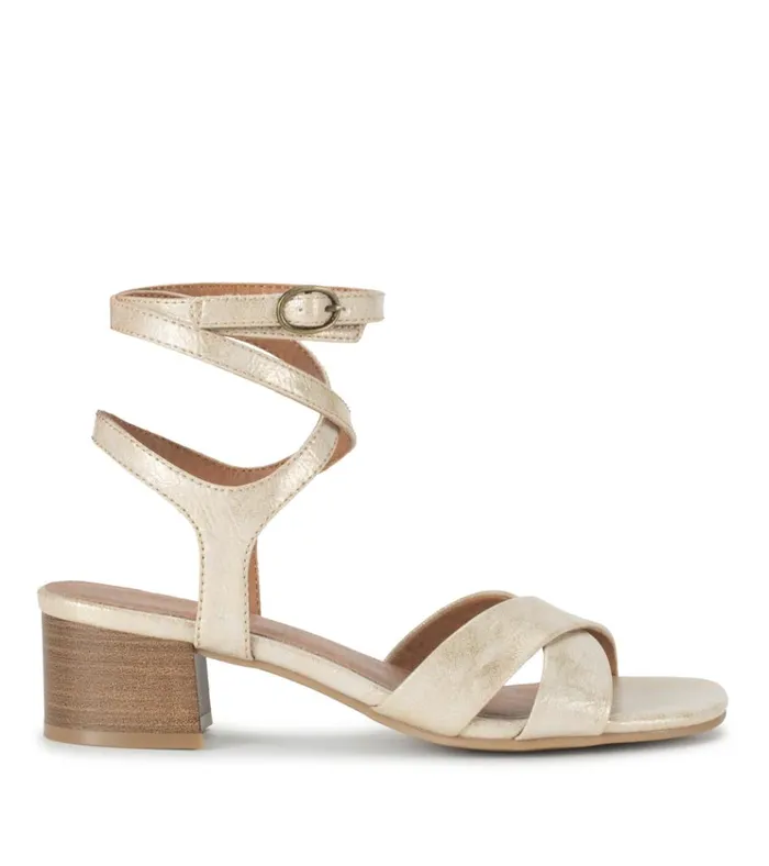 Women Valerie Block Heel Sandal Light Gold Baretraps Classic Comfort Sandals