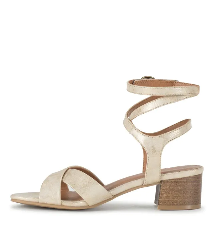 Women Valerie Block Heel Sandal Light Gold Baretraps Classic Comfort Sandals