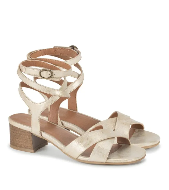 Women Valerie Block Heel Sandal Light Gold Baretraps Classic Comfort Sandals