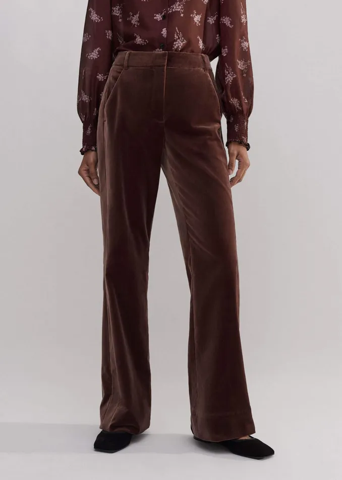 Women Velvet Evening Kick Flare Pant Tea Rose MEEM