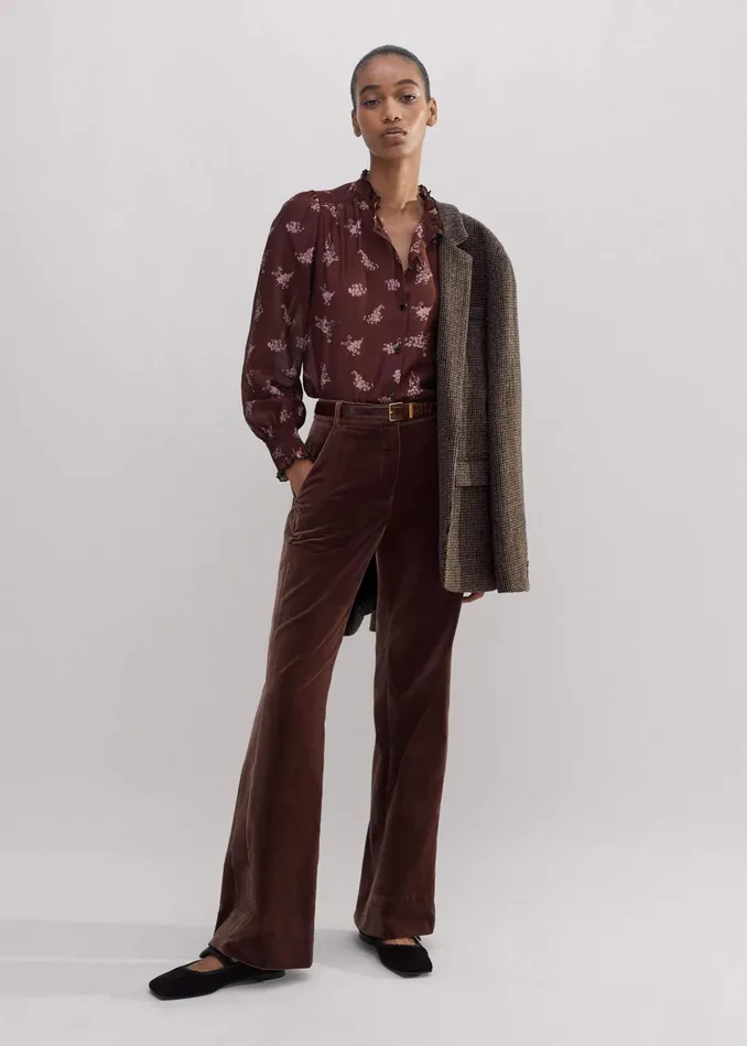 Women Velvet Evening Kick Flare Pant Tea Rose MEEM