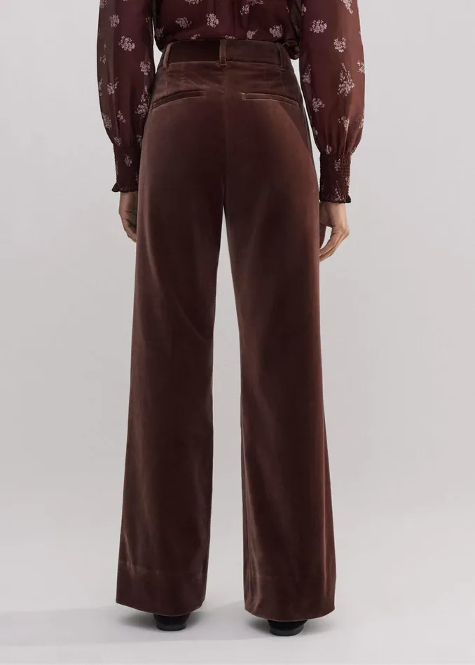 Women Velvet Evening Kick Flare Pant Tea Rose MEEM