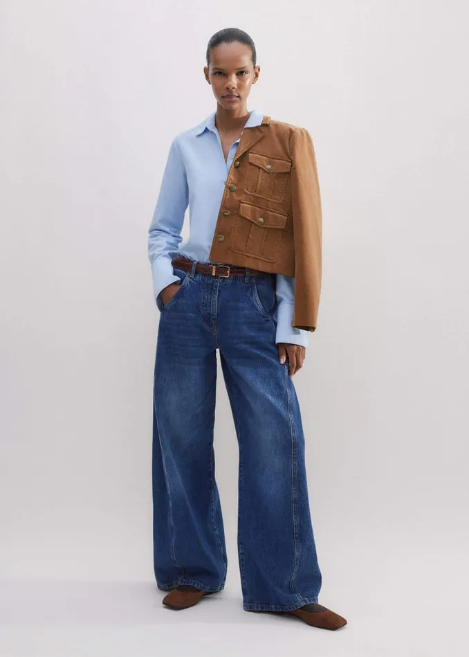 Women Velvet Military Crop Jacket Caramel MEEM
