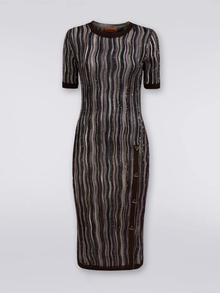 Women Vertical Striped Dress With Sequins Multicoloured Missoni Dresses