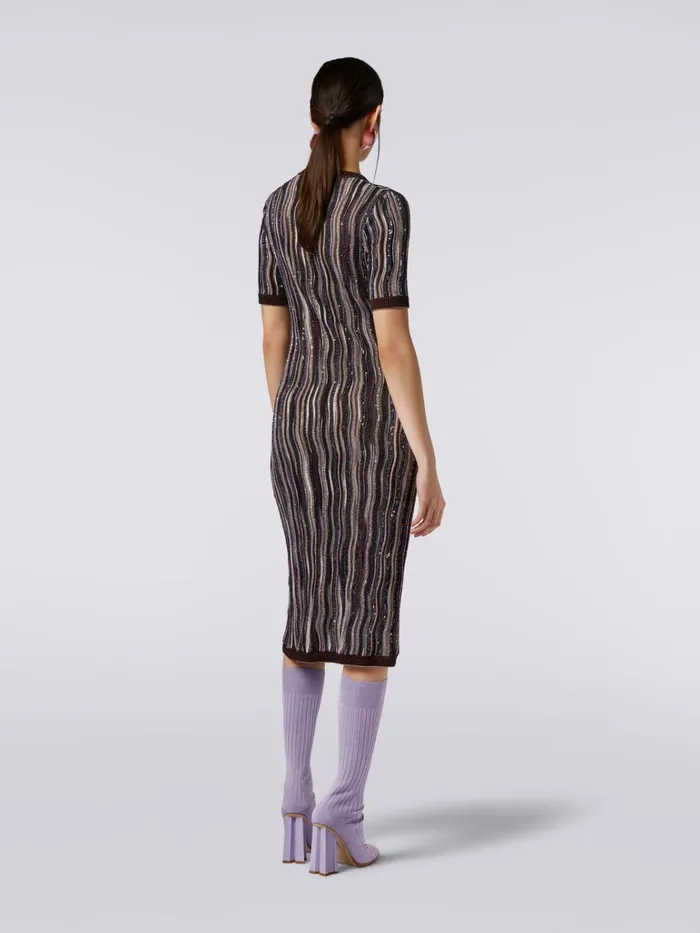 Women Vertical Striped Dress With Sequins Multicoloured Missoni Dresses Women Vertical Striped Dress With Sequins Multicoloured Missoni Dresses