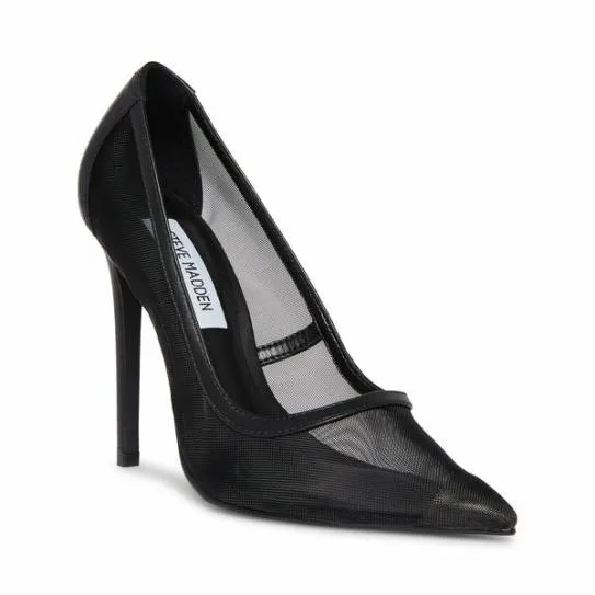 Women VIRTUE BLACK LEATHER Black Leather Steve Madden Heels Women VIRTUE BLACK LEATHER Black Leather Steve Madden Heels