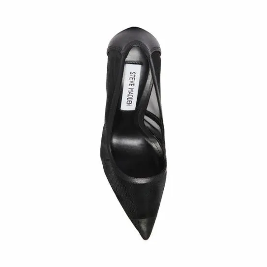 Women VIRTUE BLACK LEATHER Black Leather Steve Madden Heels Women VIRTUE BLACK LEATHER Black Leather Steve Madden Heels