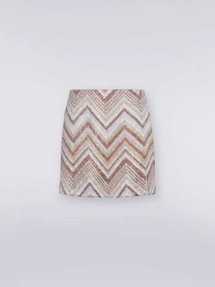 Women Viscose Blend Chevron Miniskirt With Sequins Multicoloured Missoni Skirts