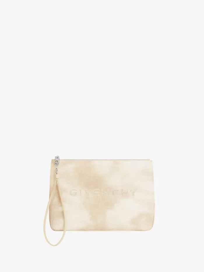 Women Wallets and Card Holders Givenchy GIVENCHY Travel Pouch In Tie And Dye Canvas Dusty Golden