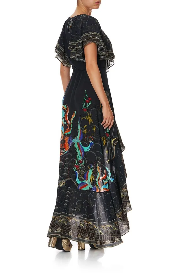 Women Wedding Guest Dresses Camilla Frill Sleeve Long Dress Wise Wings