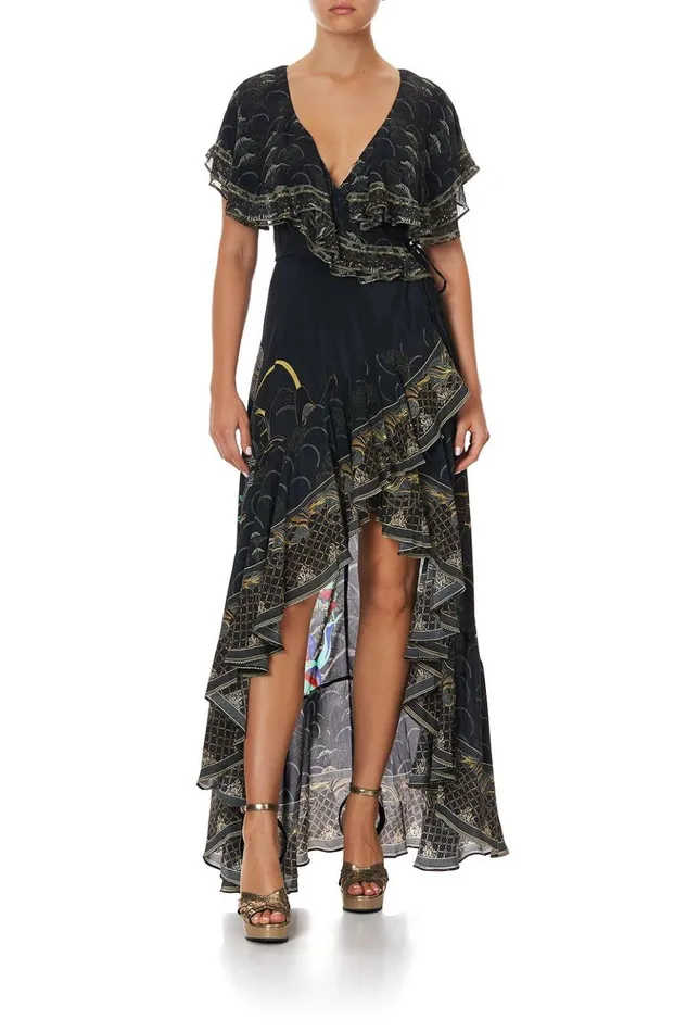 Women Wedding Guest Dresses Camilla Frill Sleeve Long Dress Wise Wings