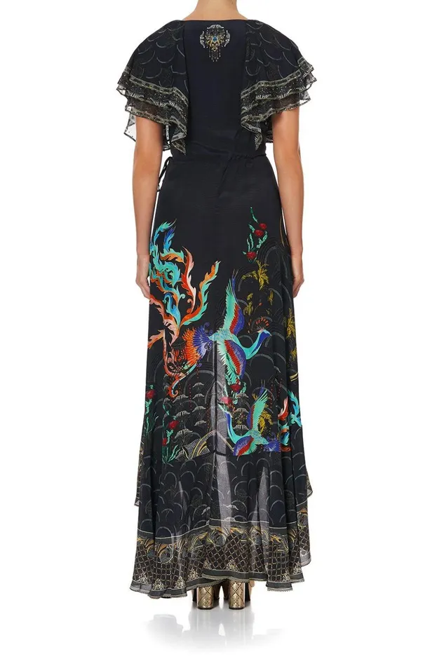 Women Wedding Guest Dresses Camilla Frill Sleeve Long Dress Wise Wings