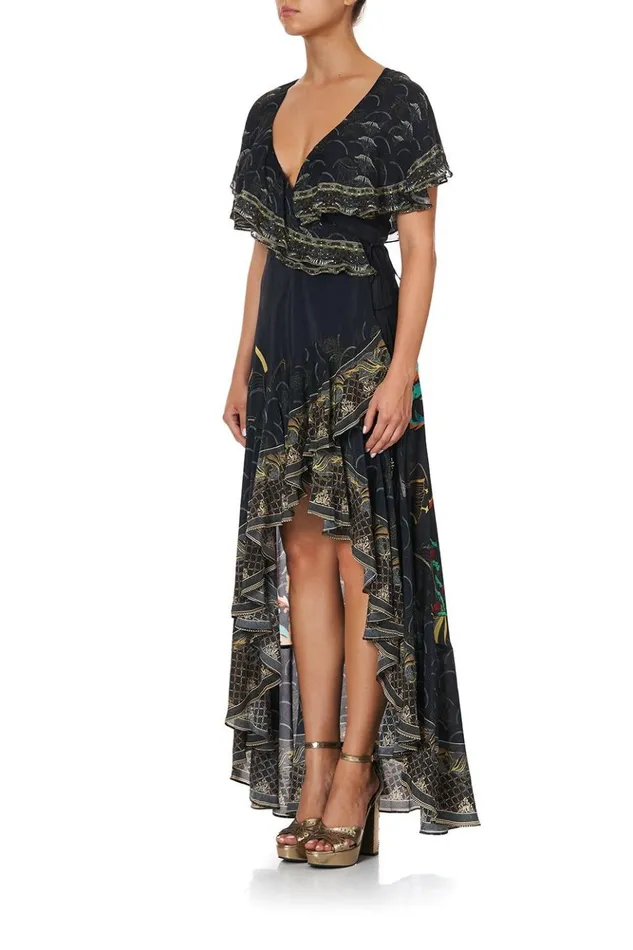 Women Wedding Guest Dresses Camilla Frill Sleeve Long Dress Wise Wings