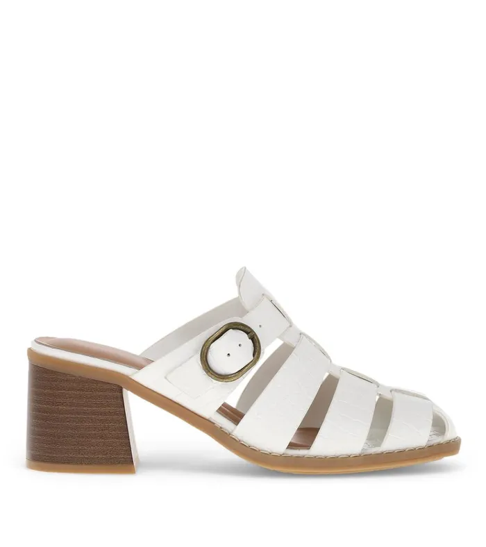 Women Whitnie Block Heel Sandal Cream Baretraps Classic Comfort Sandals