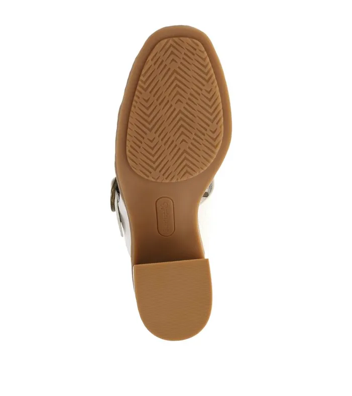 Women Whitnie Block Heel Sandal Cream Baretraps Classic Comfort Sandals