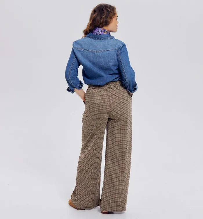 Women Wideleg Jersey Trousers 8211 Multicolour Checks Promod Trousers Women Wideleg Jersey Trousers 8211 Multicolour Checks Promod Trousers