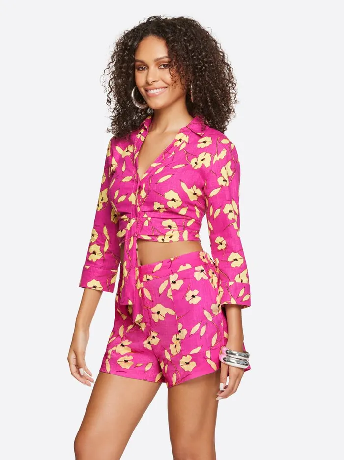 Women Wisteria Tie Front Top In Withering Petals Jessica Simpson Sets