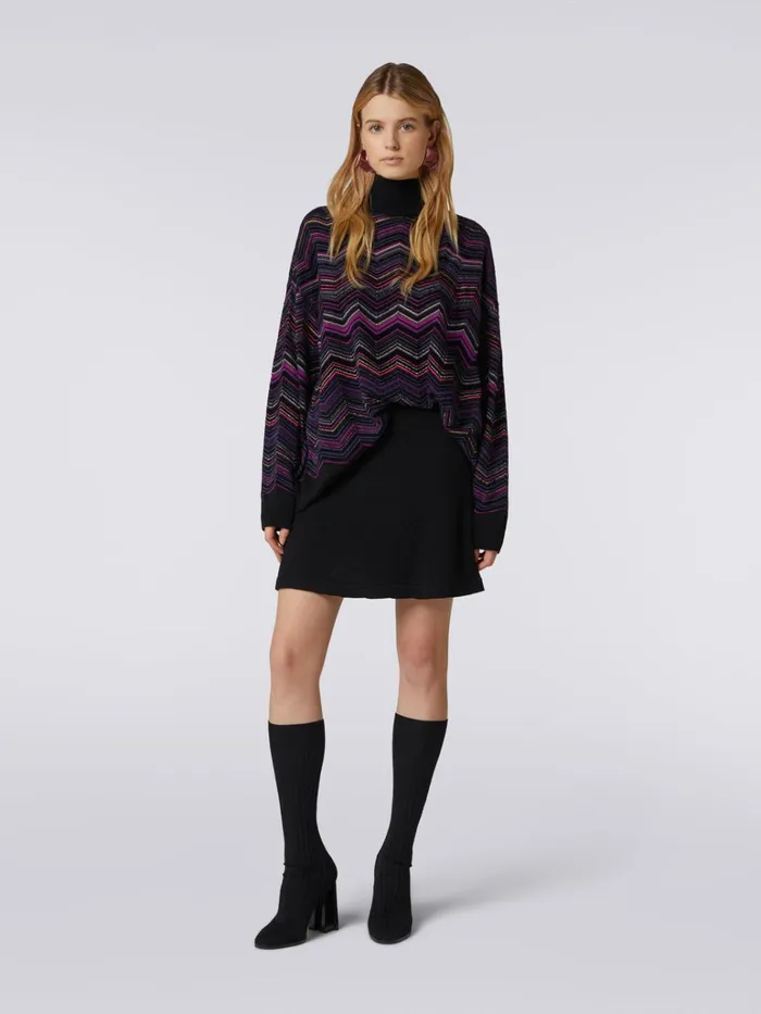 Women Wool And Viscose Chevron EnglishRibbed Skirt Black Missoni Skirts Women Wool And Viscose Chevron EnglishRibbed Skirt Black Missoni Skirts